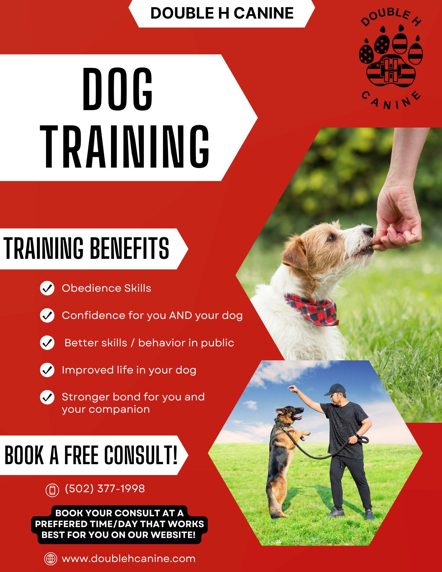 Double H Canine Training Academy Facebook ad