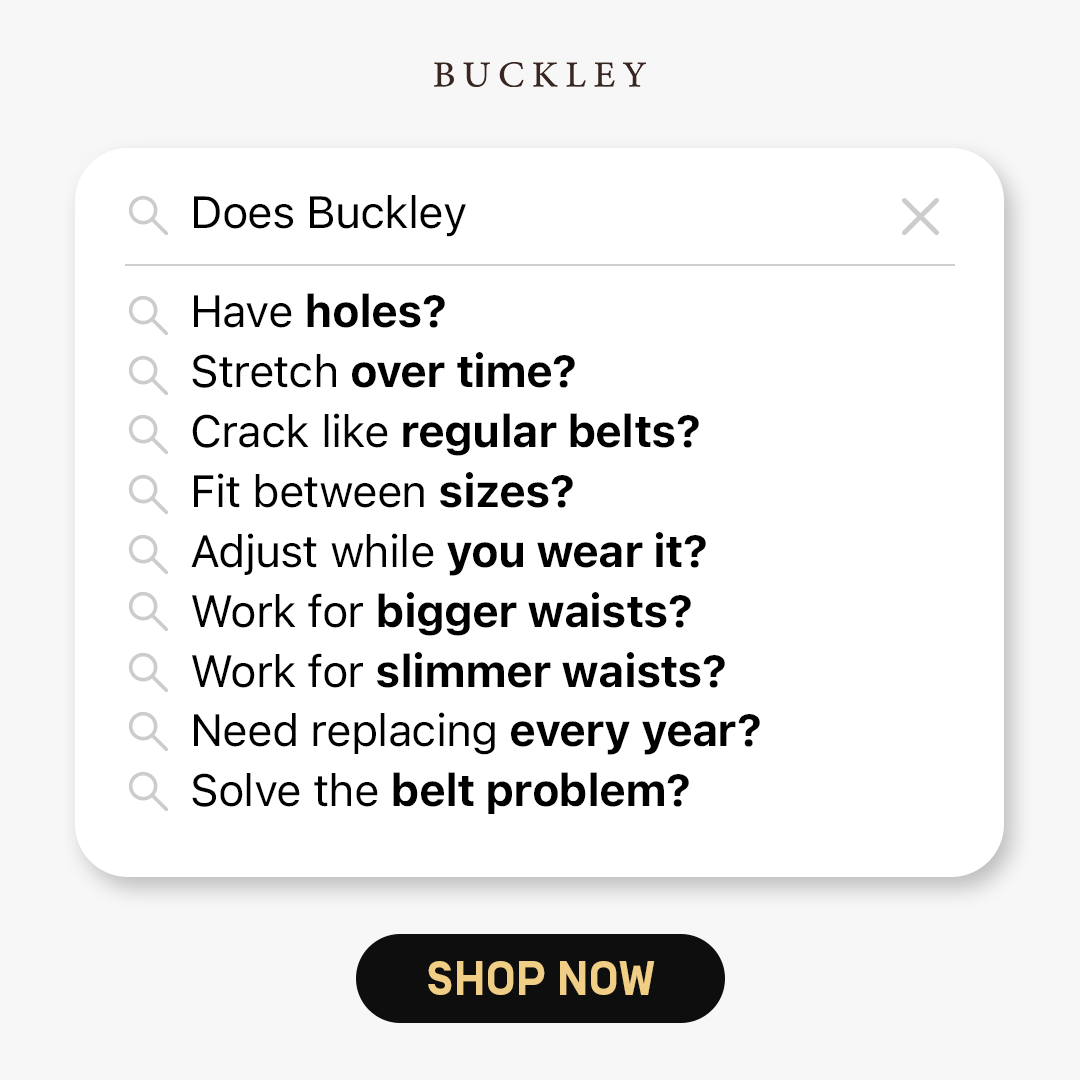 Buckley Belts Facebook ad