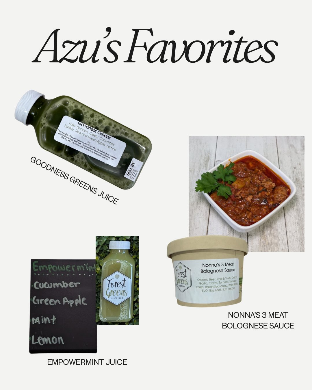 Forest Greens Juice Bar Facebook ad: Staff Spotlight: Azu