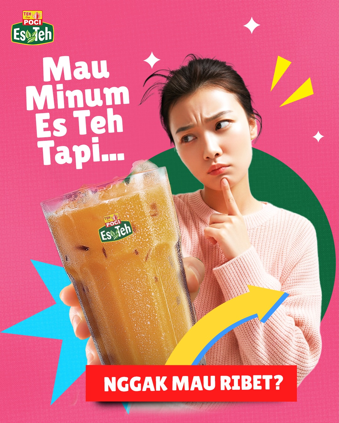 Es Teh Poci Powder Facebook ad: Minum teh yang seger anti ribet, udah pasti…