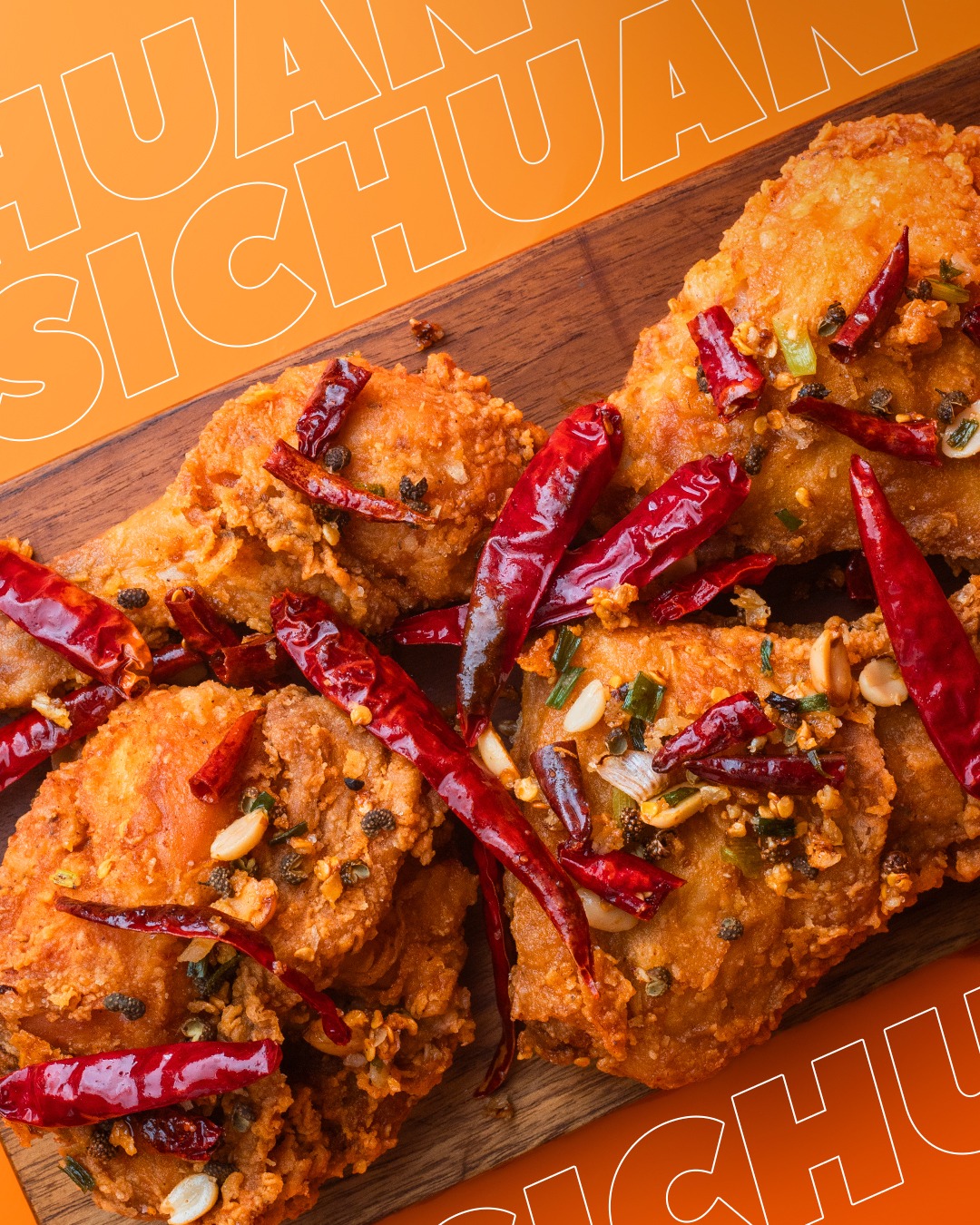 Hungry Rooster Facebook ad: Warning: This Sichuan fried chicken bites back One…