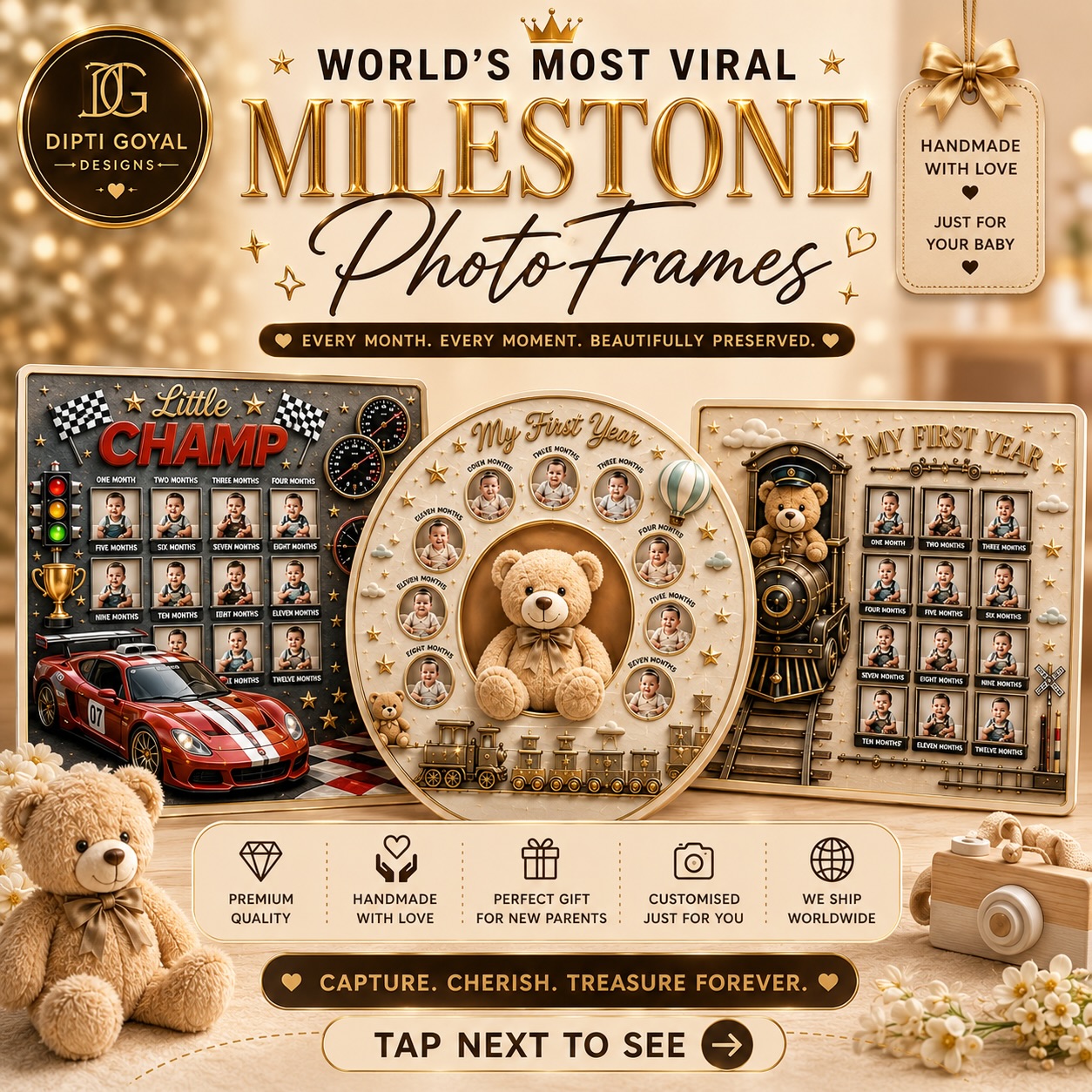 Dipti Goyal Designs Facebook ad: WORLD’S MOST VIRAL BABY MILESTONE PHOTO FRAMES ARE…
