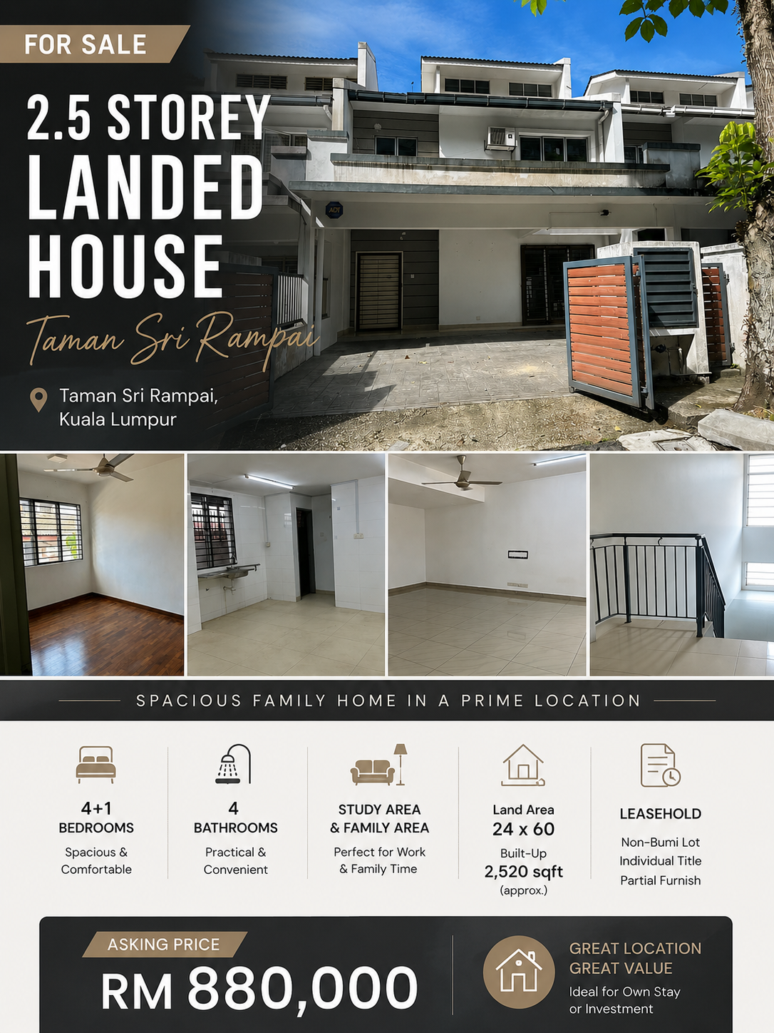 KA Property Facebook ad: 2.5 Storey Landed House @ Taman Sri Rampai