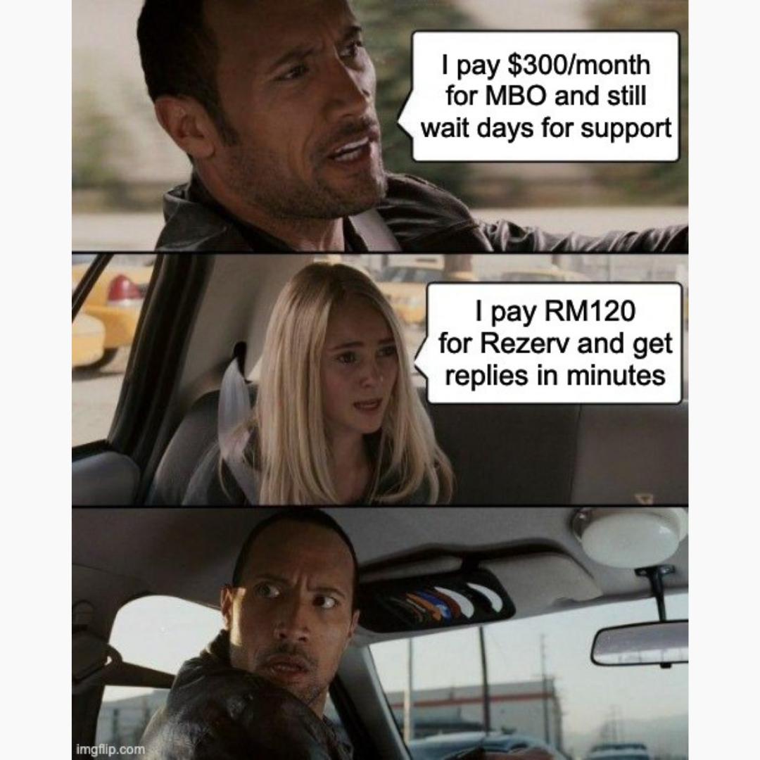 Rezerv Facebook ad: $0 migration fee. Switch in 48 hours.