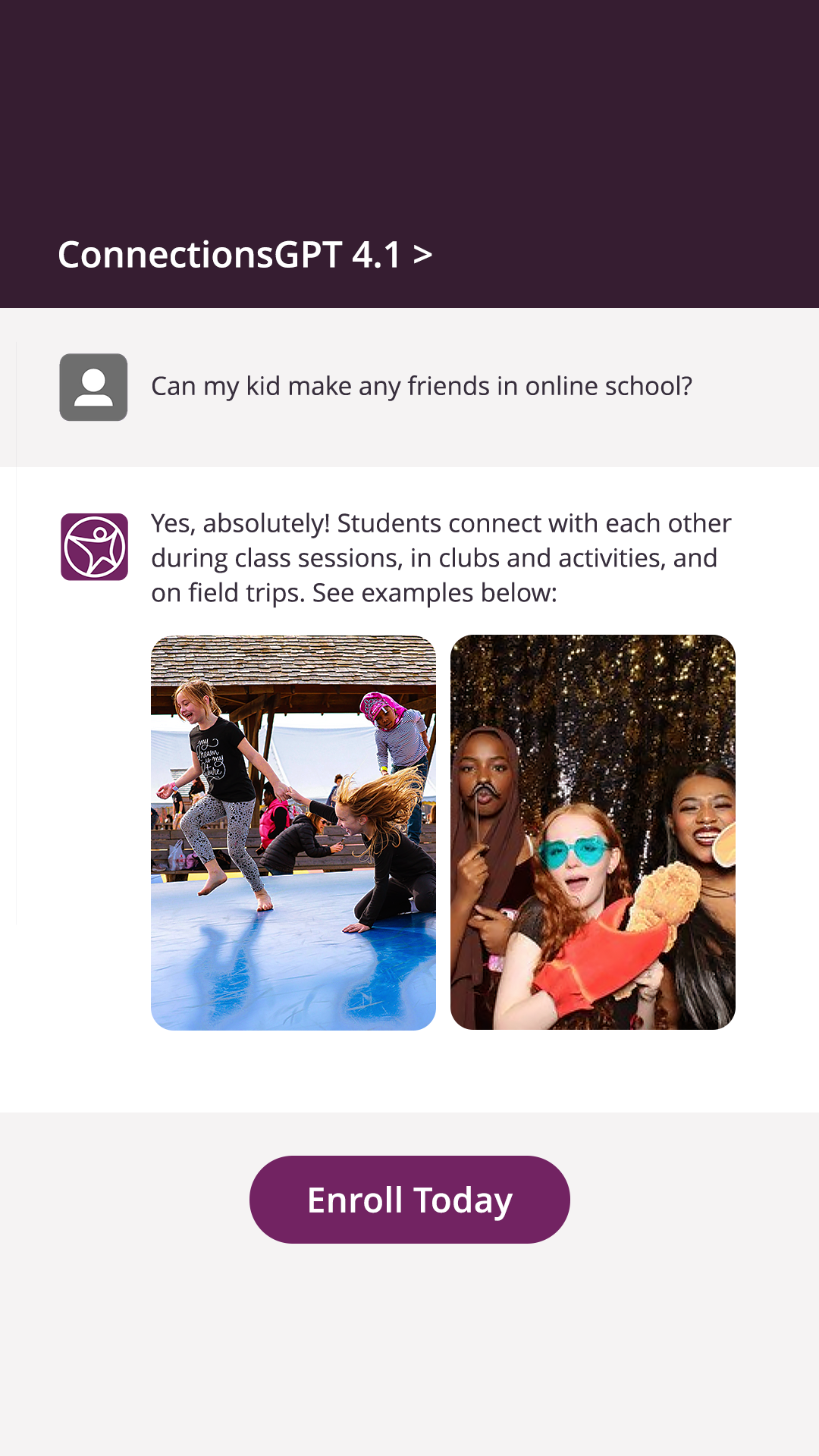 Connections Academy Facebook ad