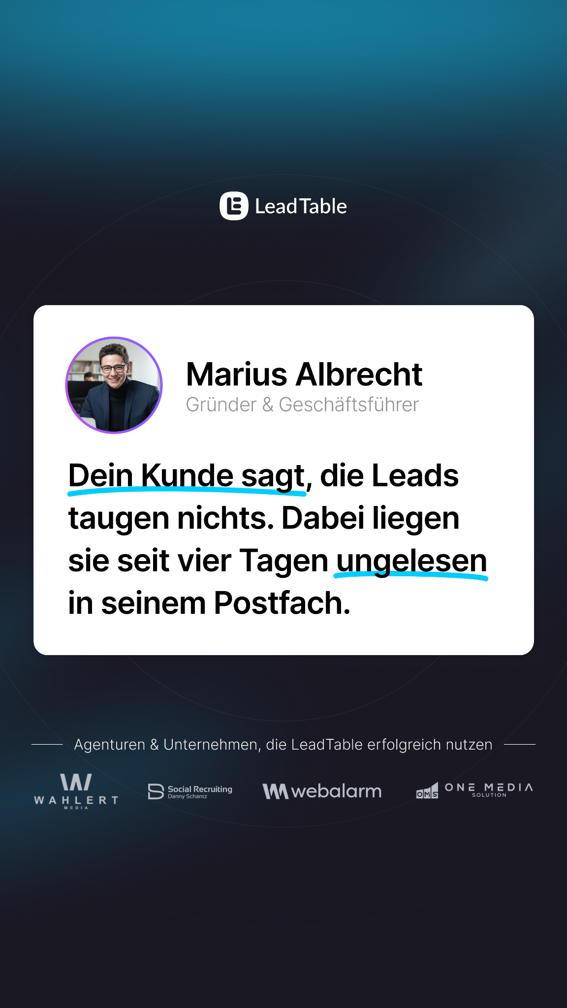 LeadTable - Agentursoftware Facebook ad