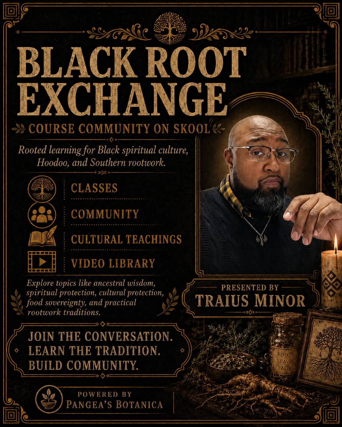 Pangea's Botanica Facebook ad: JOIN THE BLACK ROOT EXCHANGE