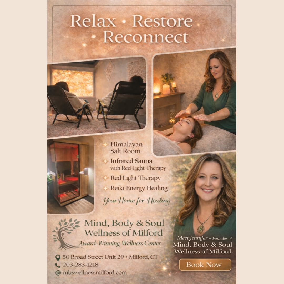 Mind, Body & Soul Wellness of Milford Facebook ad: Mind, Body & Soul Wellness, LLC | Himalayan Salt Room |…
