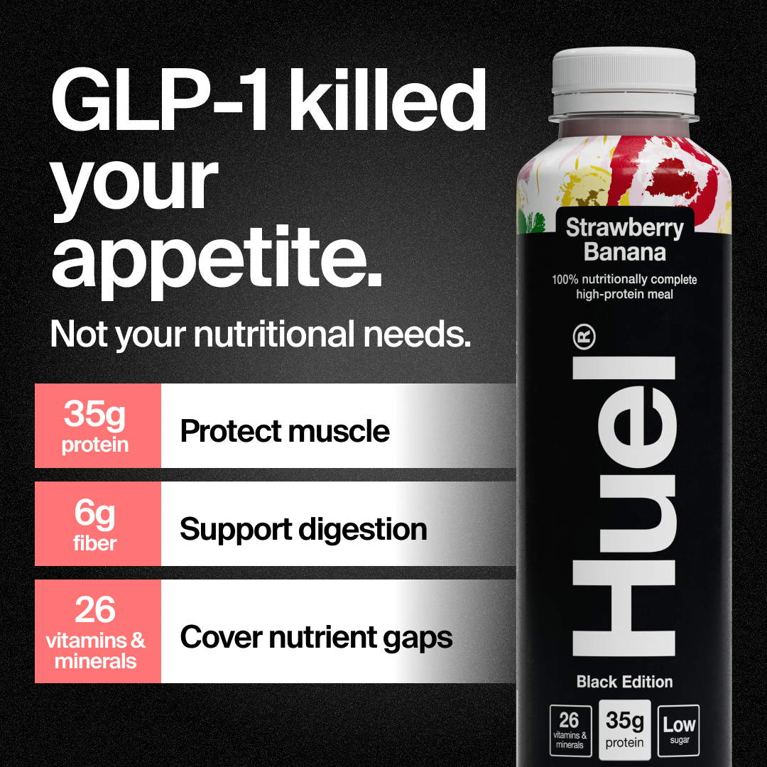 Huel Facebook ad: GLP-1 Side Effects? Try This.