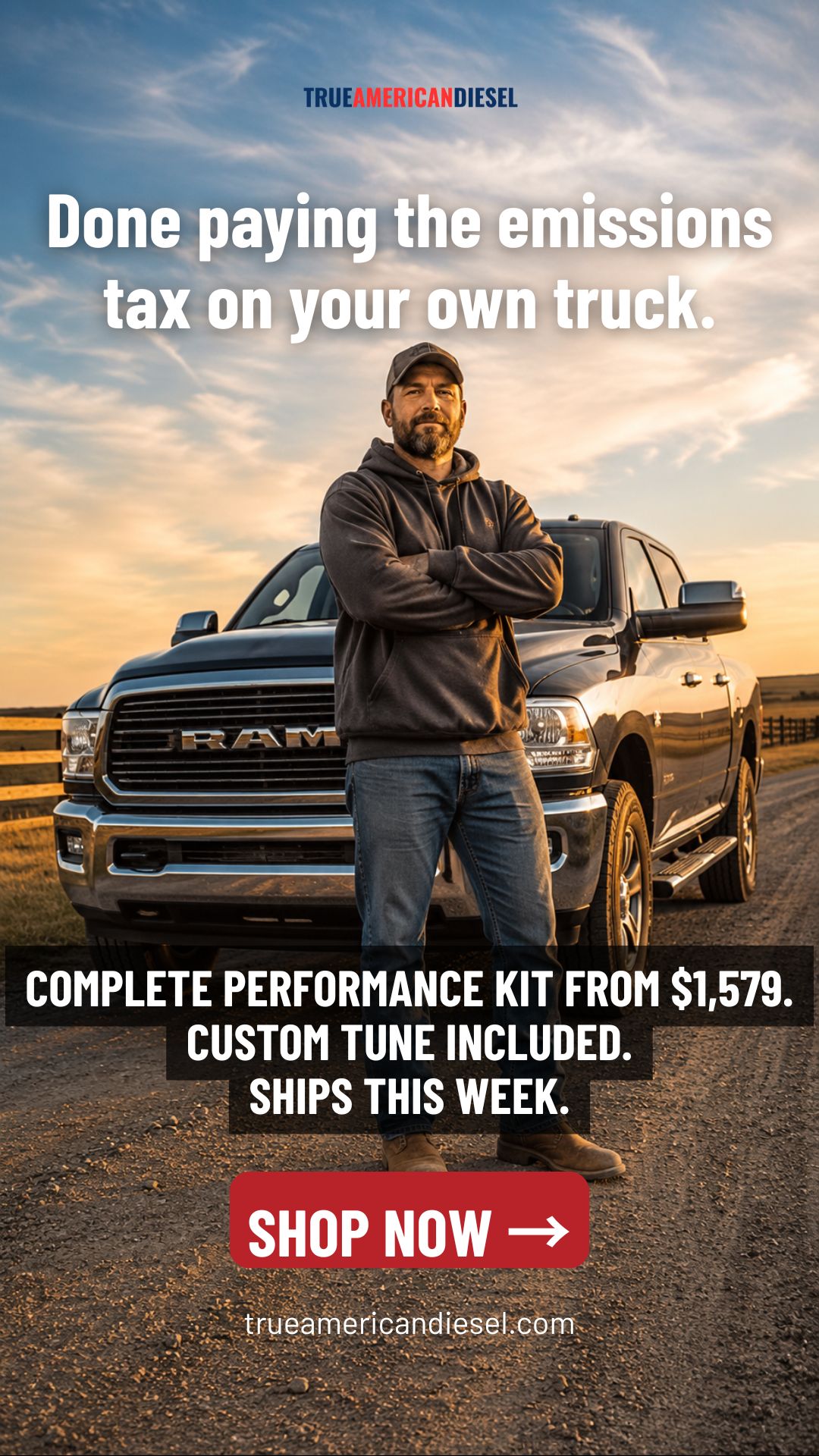True American Diesel Facebook ad: Done Paying the Emissions Tax