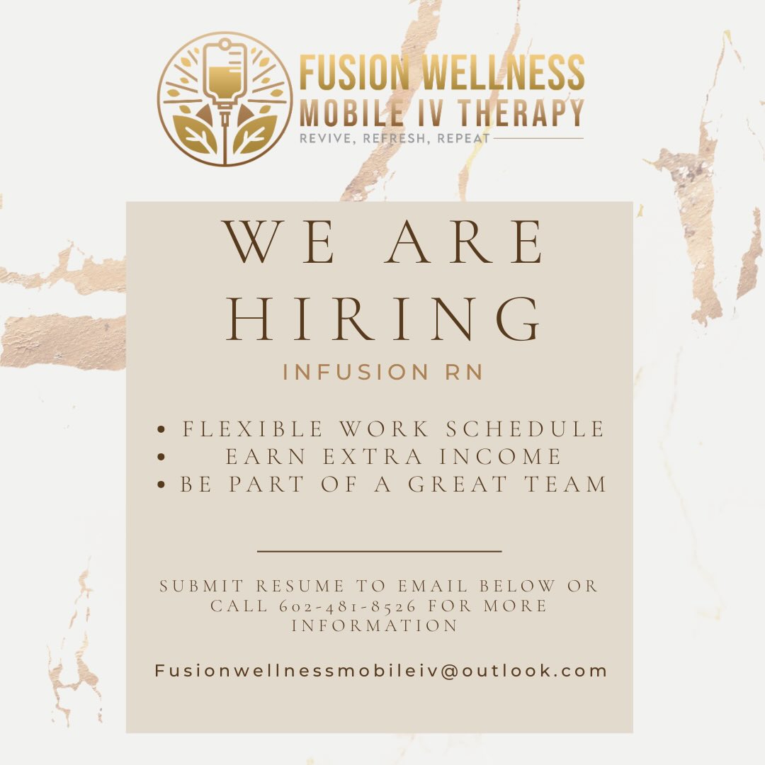 Fusion Wellness Mobile IV Therapy Facebook ad: Join the Fusion Wellness Team!