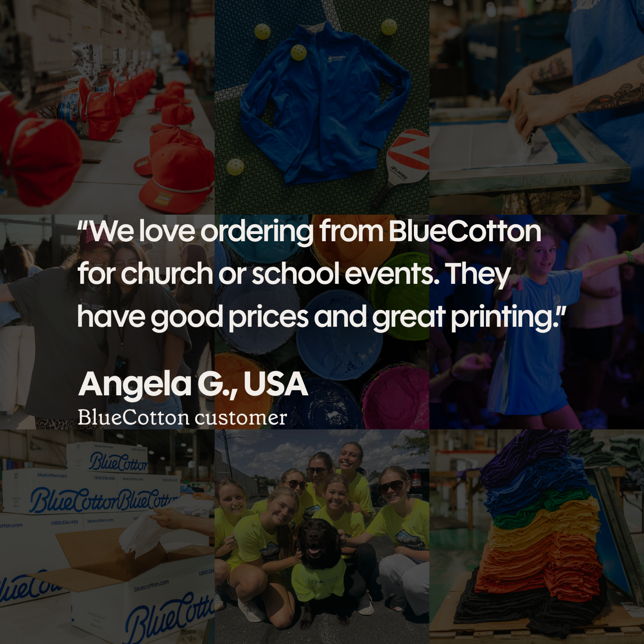 BlueCotton.com Facebook ad: 5-Star Custom Apparel