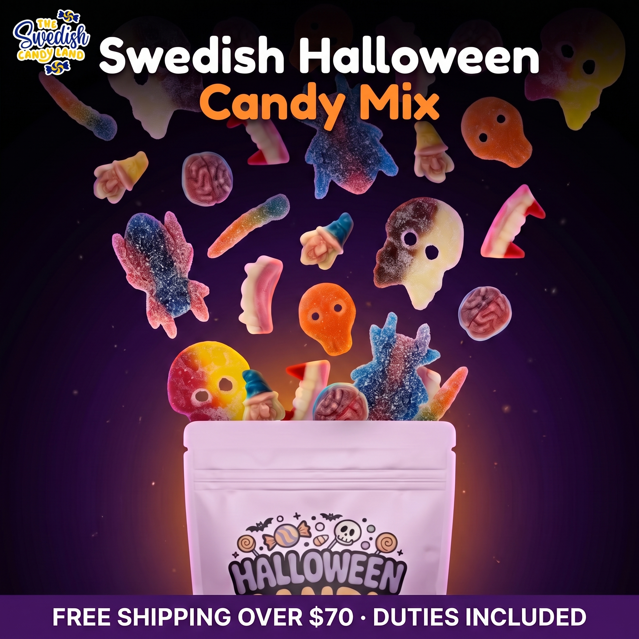 Swedish Candy Land Facebook ad: Treat Yourself to Swedish Halloween Candy