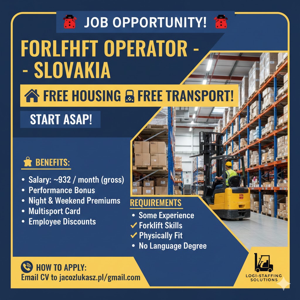 Jobs in Europe Facebook ad: FORKLIFT OPERATOR