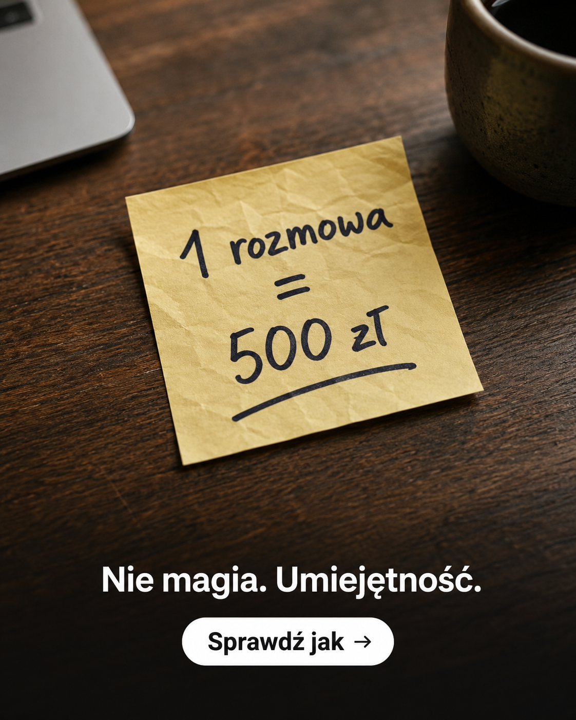 First Close Facebook ad: Zarabiaj na rozmowach 1:1