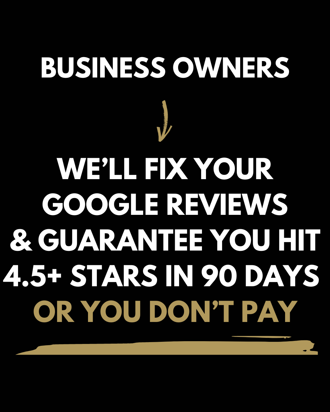 GoldReviews Facebook ad: Biz Owners: Hit 4.5+ Stars in Google Reviews in 90 Days…