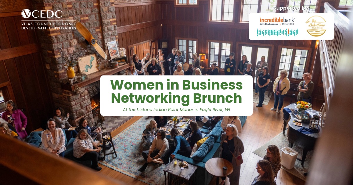 Vilas County Economic Development Corporation Facebook ad: Vilas County Women in Business Networking Brunch