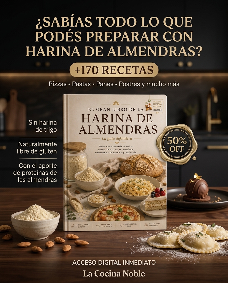 La Cocina Noble Facebook ad: 7 ebooks de harina de almendras | 50% OFF