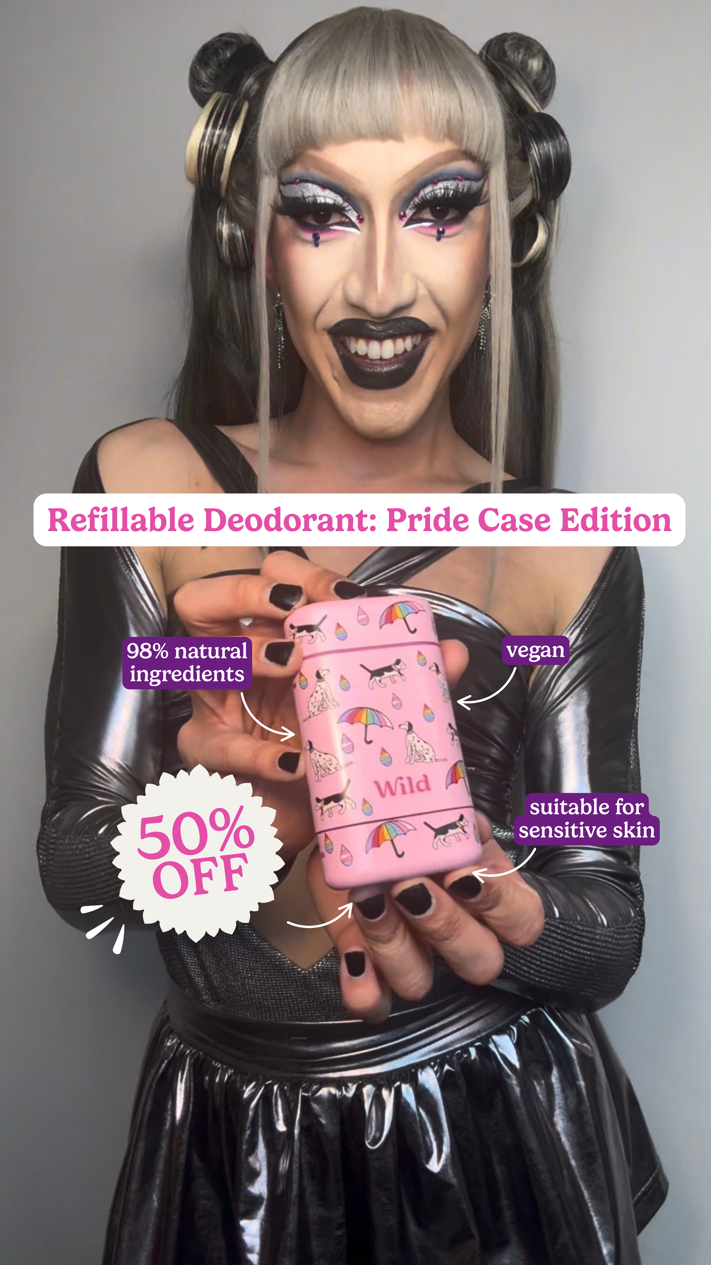 Wild Facebook ad: 50% Off For Pride Season