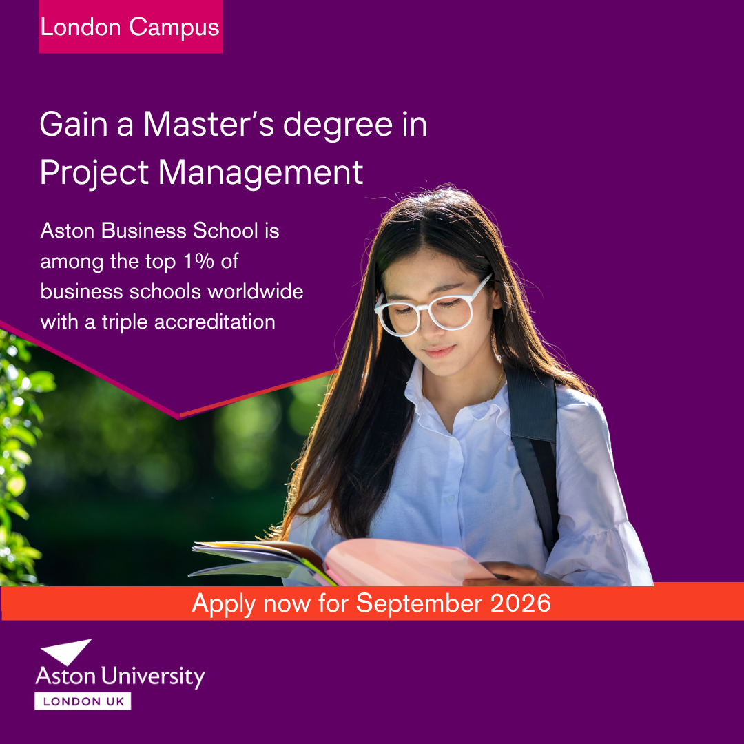 Aston University London Facebook ad: Study a Master's degree in London