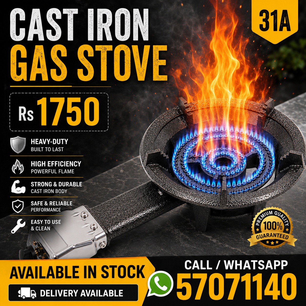 Koothbaully Facebook ad: Cast iron gas stove