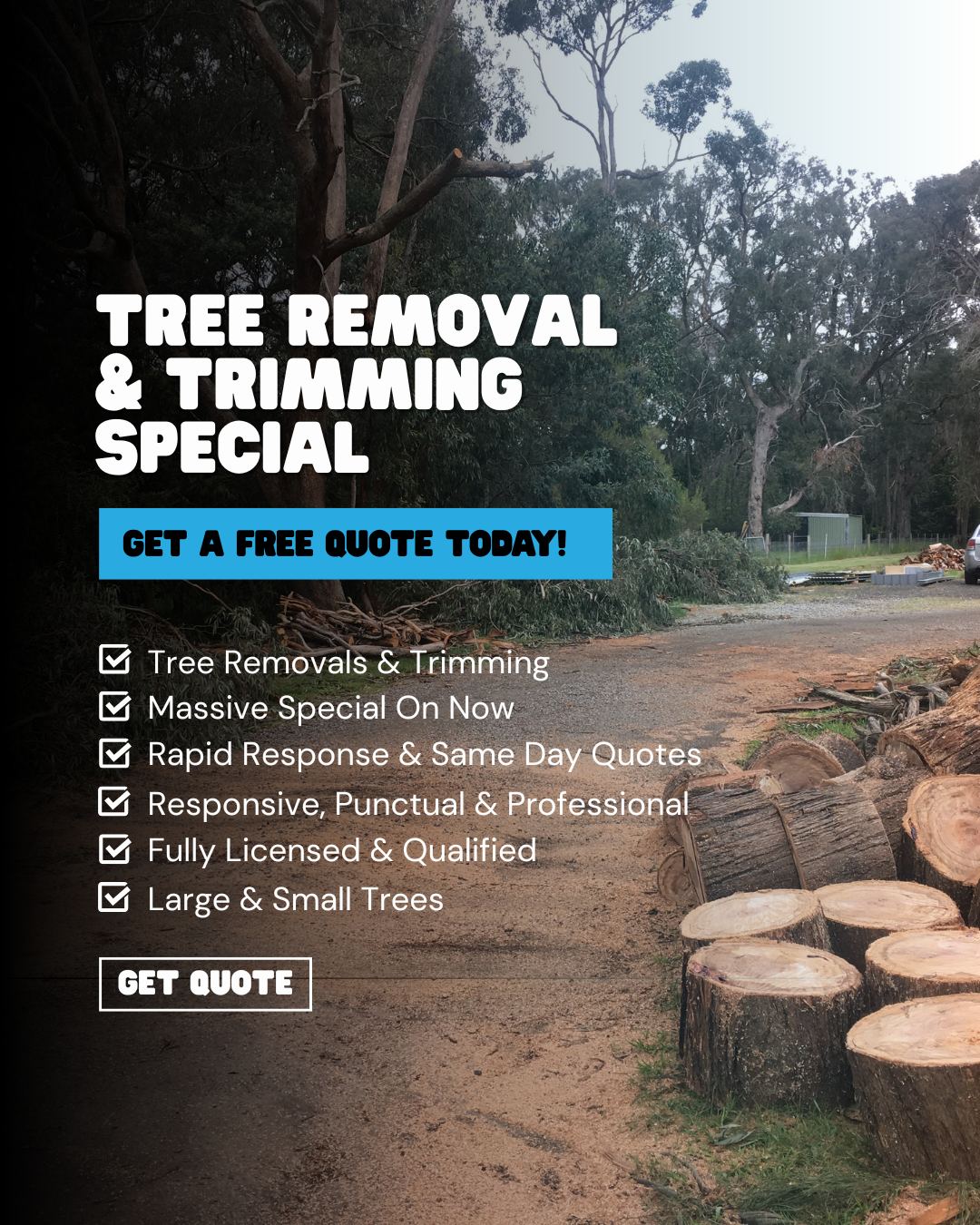 Mr Lumberjack Facebook ad: Free Tree Removal Quotes | Melton & Bacchus Marsh