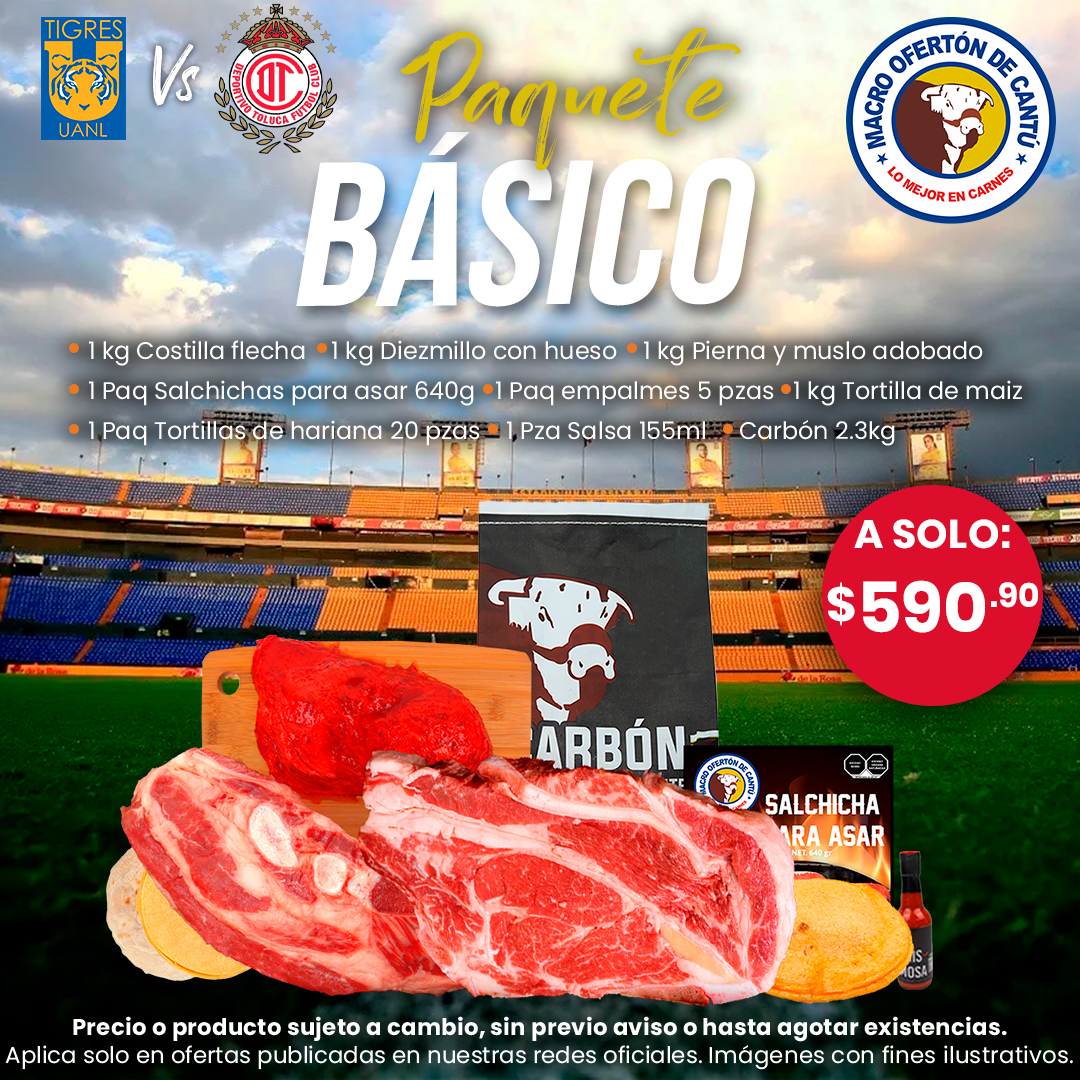 Macro Ofertón De Cantú Facebook ad: PAQUETE BÁSICO PA’ LA CARNITA