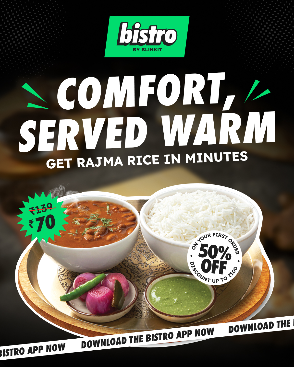 Bistro by Blinkit Facebook ad from Feb 26, 2026