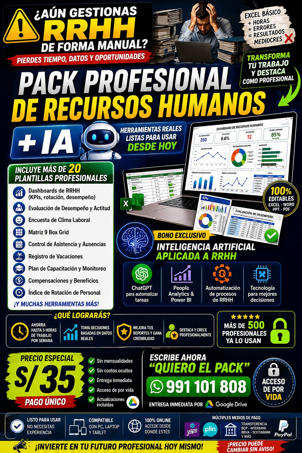 MasterCursos Facebook ad: PACK PROFESIONAL DE RECURSOS HUMANOS 2025 + HR…
