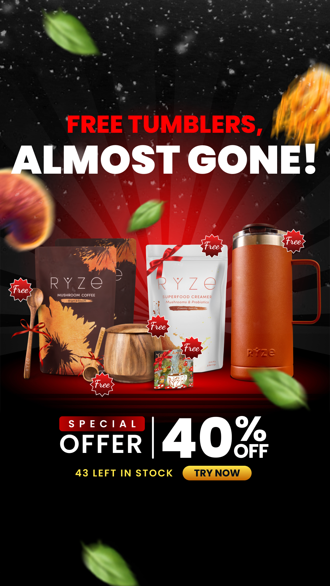 RYZE Superfoods Facebook ad