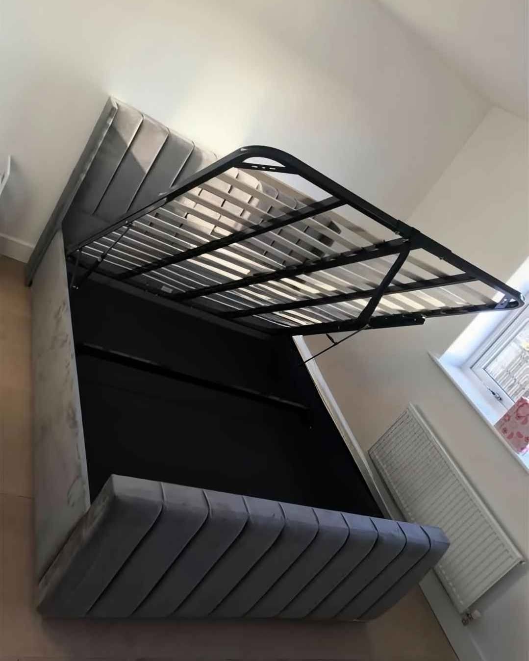 Lauren Cuddy Facebook ad: King Size Ottoman Gas-Lift Storage Bed Frame & Mattress…