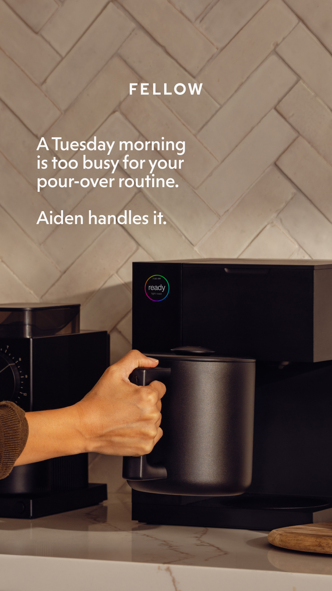 Fellow Facebook ad: Pour-over thinking, built in.