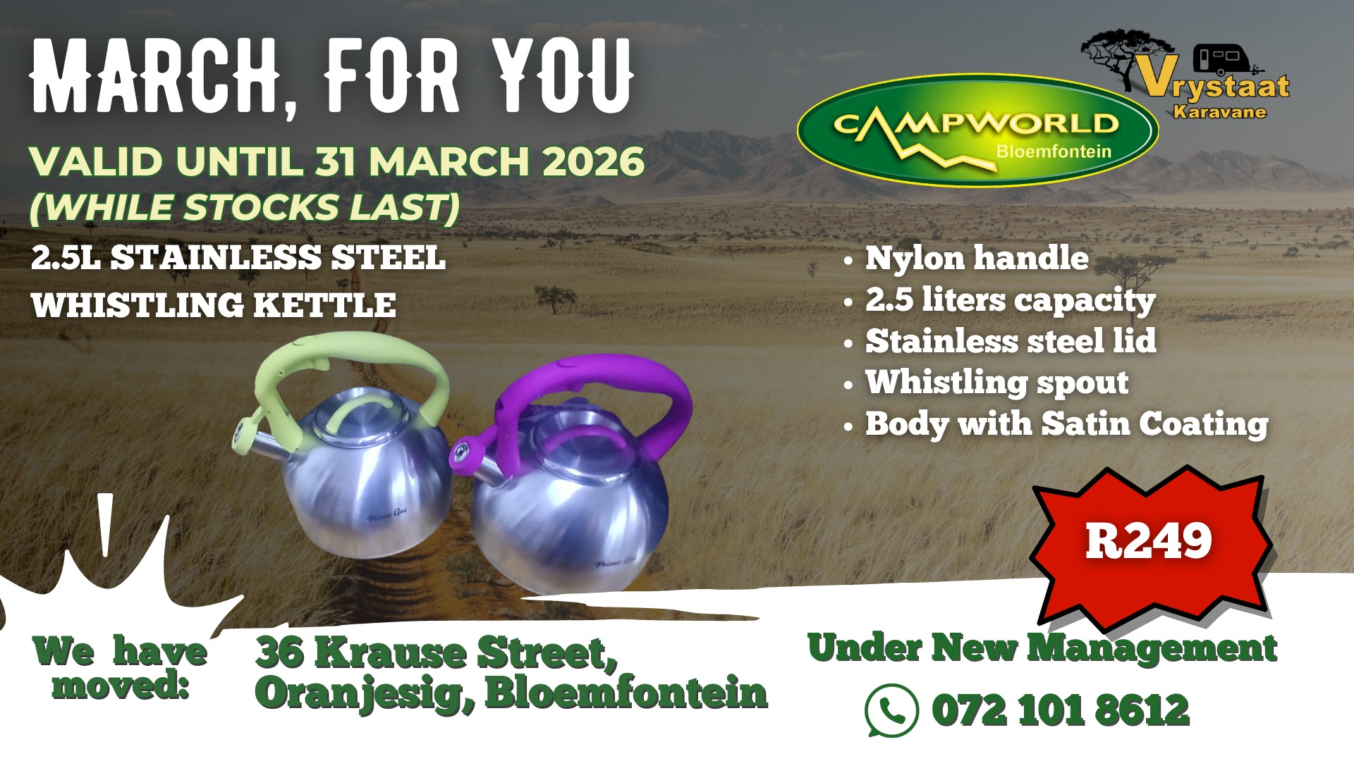 Campworld Bloemfontein Facebook ad