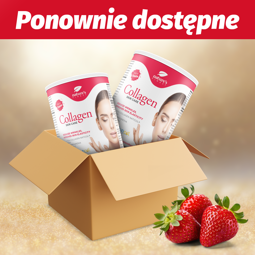 Nature's Finest Polska Facebook ad: Dzięki kolagenowi skóra jest jędrna.