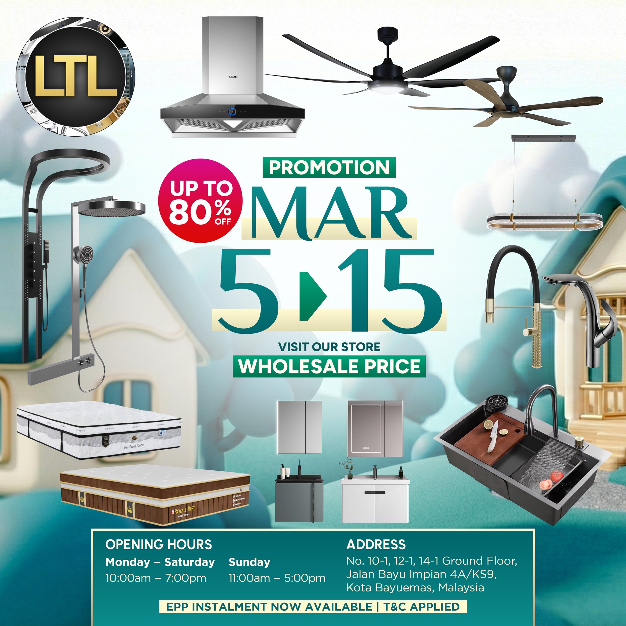 LTL Bath, Kitchen, Lighting & Mattress - Bayuemas Bukit Tinggi Klang Facebook ad: 𝐁𝐀𝐓𝐇 𝐊𝐈𝐓𝐂𝐇𝐄𝐍 𝐋𝐈𝐆𝐇𝐓𝐈𝐍𝐆 𝐌𝐀𝐓𝐓𝐑𝐄𝐒𝐒