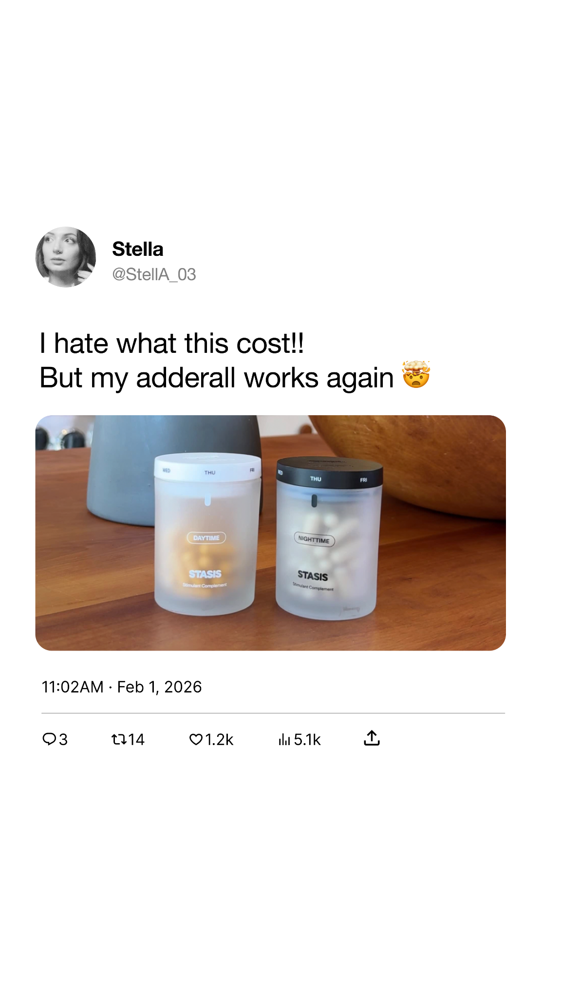 Stasis Facebook ad