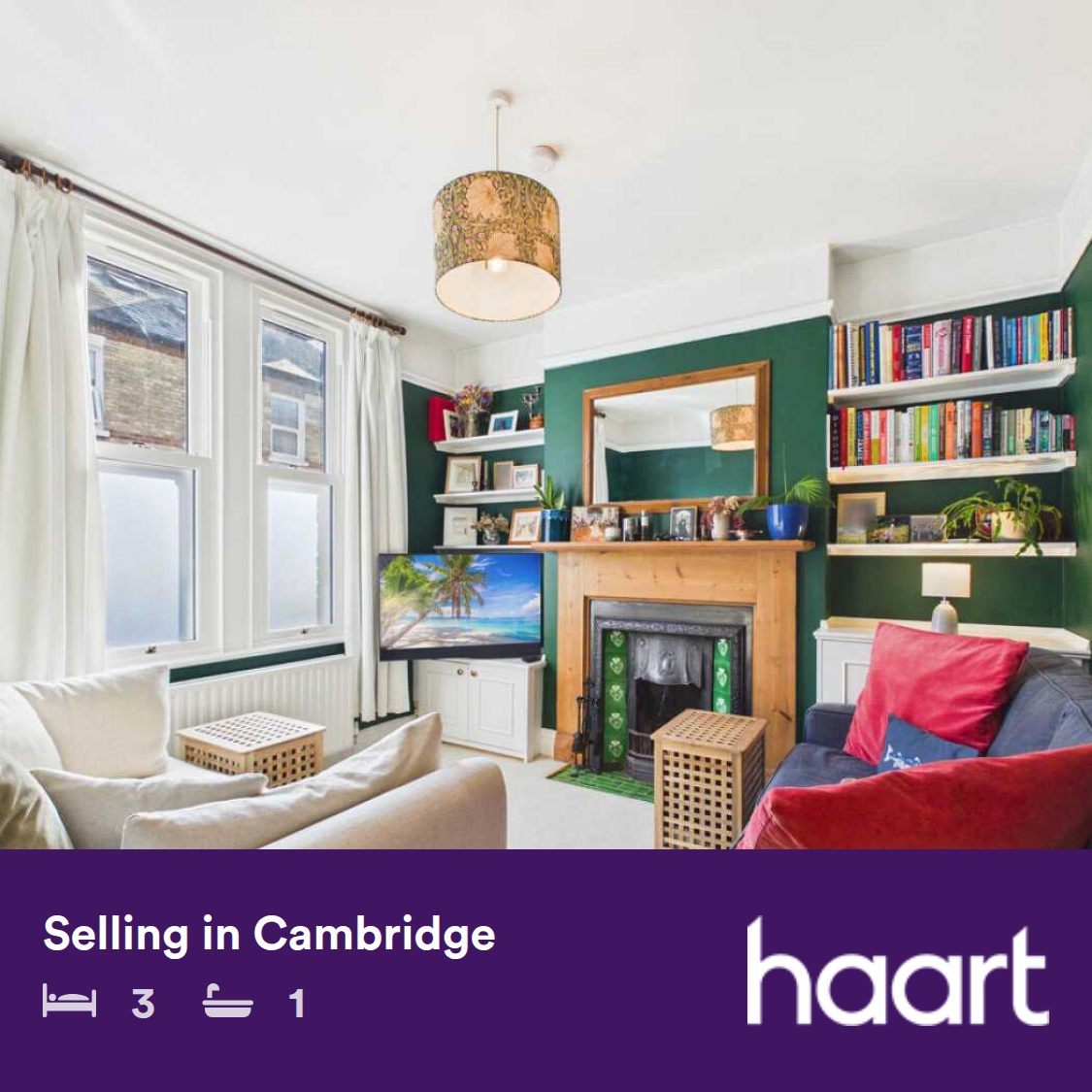 Cambridge haart Facebook ad: Beautifully refurbished Victorian end-of-terrace home…