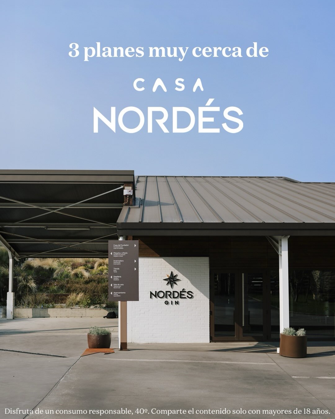 Nordés Gin Facebook ad: Guárdate este post para cuando vengas a vernos.