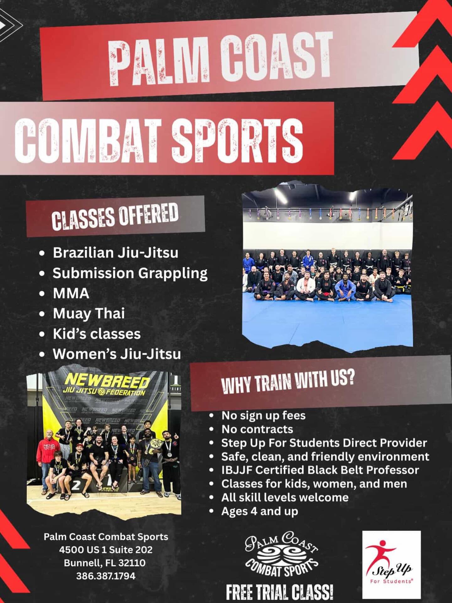 Palm Coast Combat Sports Facebook ad: Come check us out.