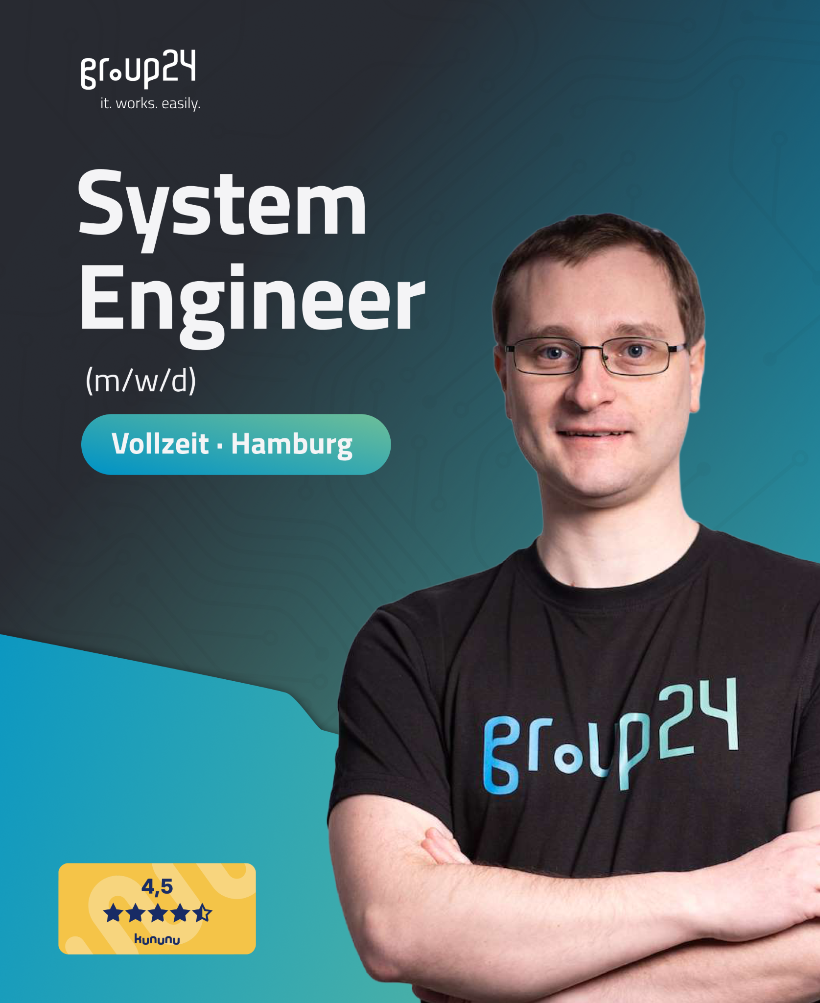 group24 AG Facebook ad: Wir suchen einen System Engineer (m/w/d), Managed Services…