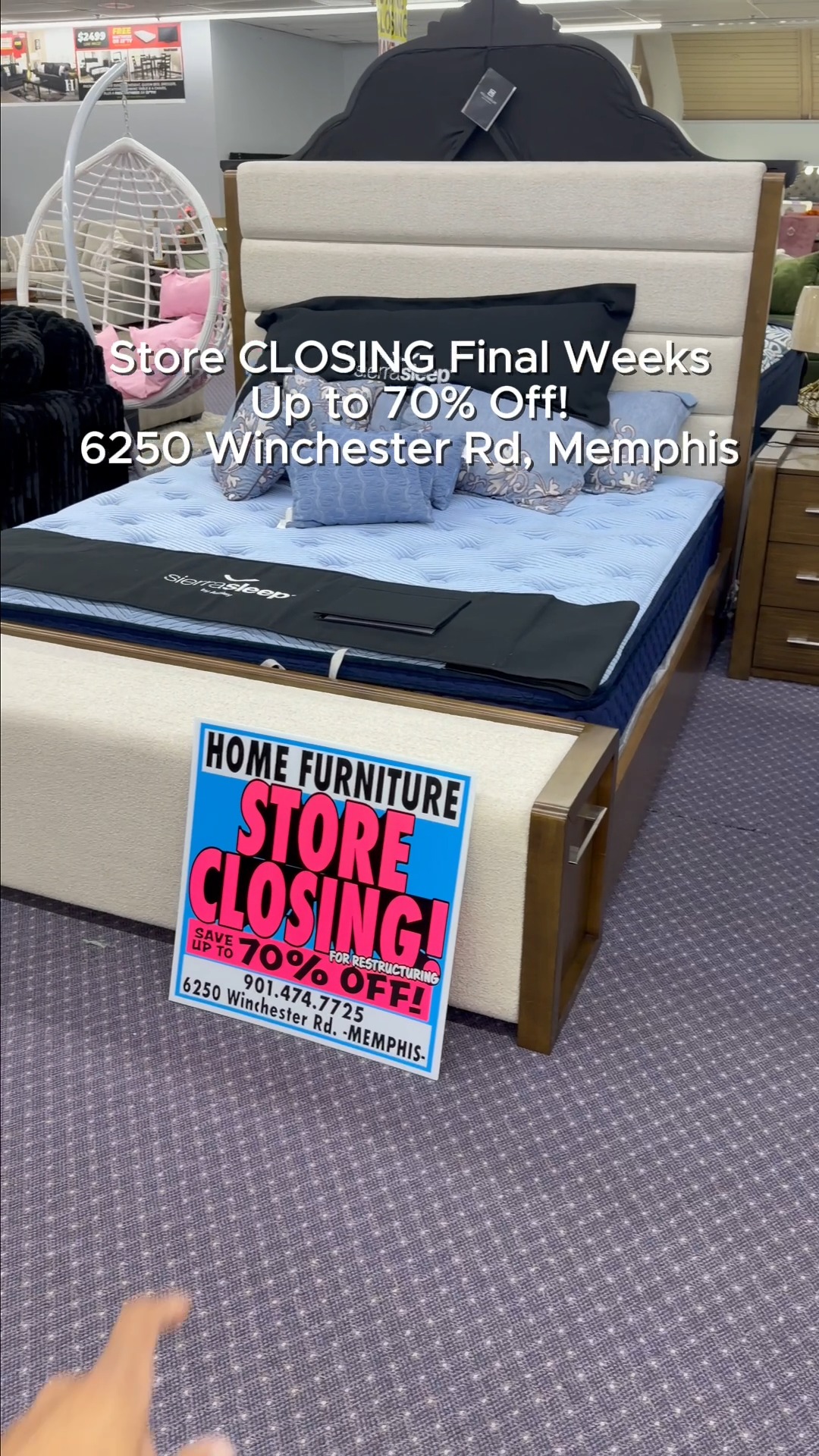 Home Furniture Facebook ad: 6250 Winchester Rd, Memphis, TN