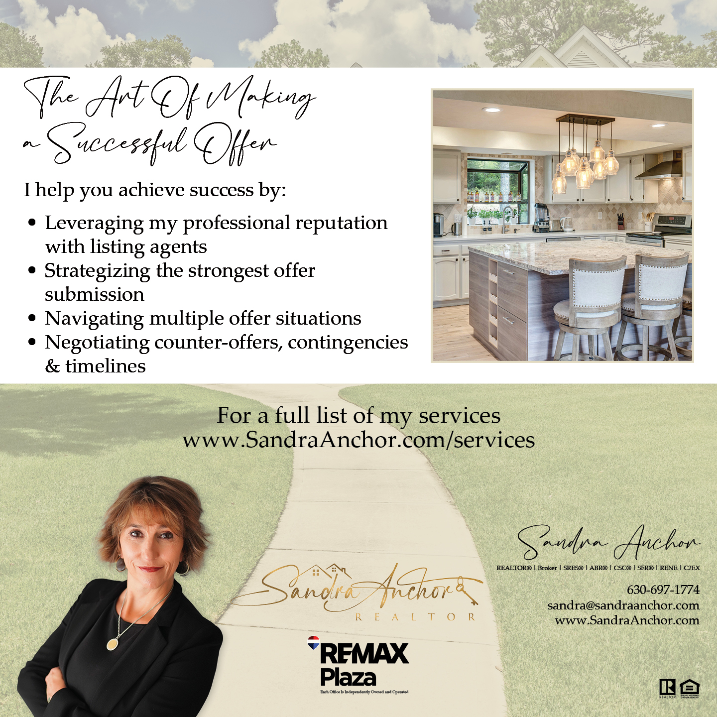Sandra Anchor Sells Real Estate Facebook ad: Message or Call (630) 697-1774