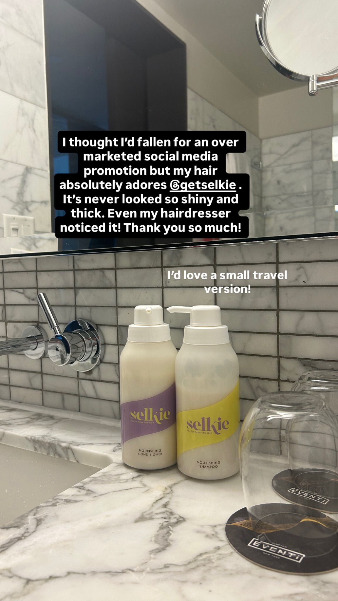 Selkie Facebook ad: Vogue Approved, Award Winning Haircare