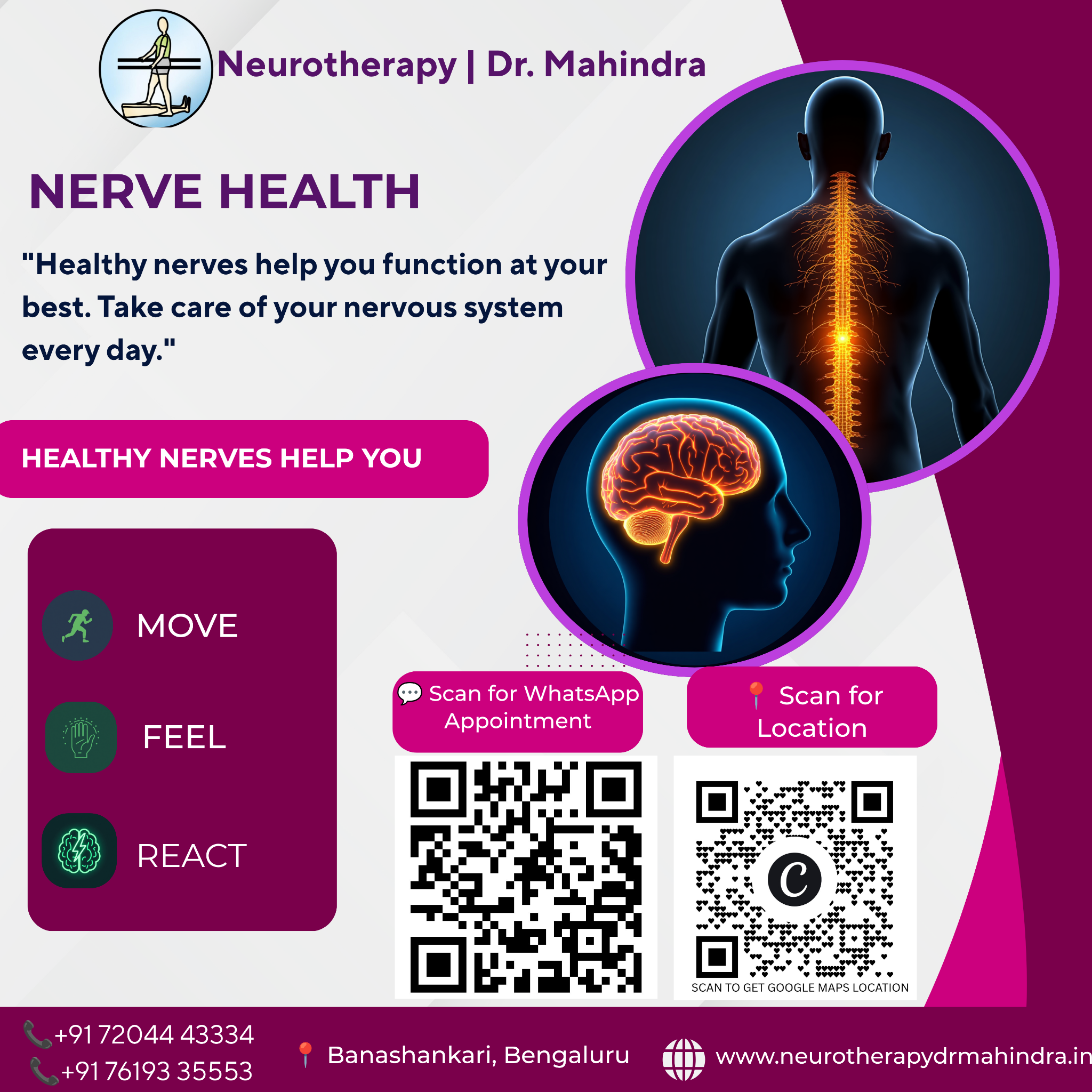 Neurotherapy Dr. Mahindra Facebook ad: Understand Your Nerve Health. Support Better Function.