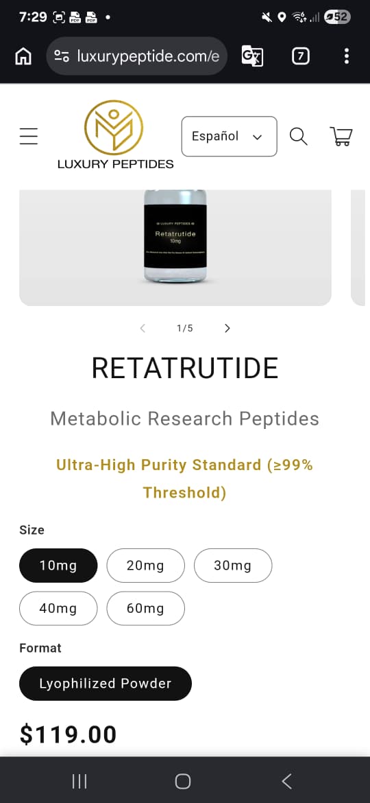 Luxury Peptides Central America Facebook ad from May 6, 2026