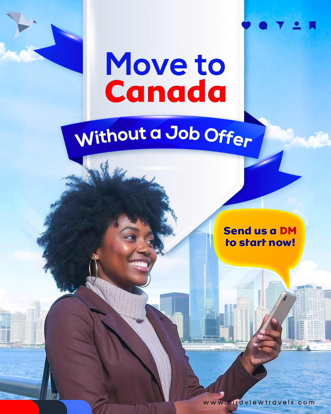 Birdview Travels and Tours Facebook ad: Move to Canada