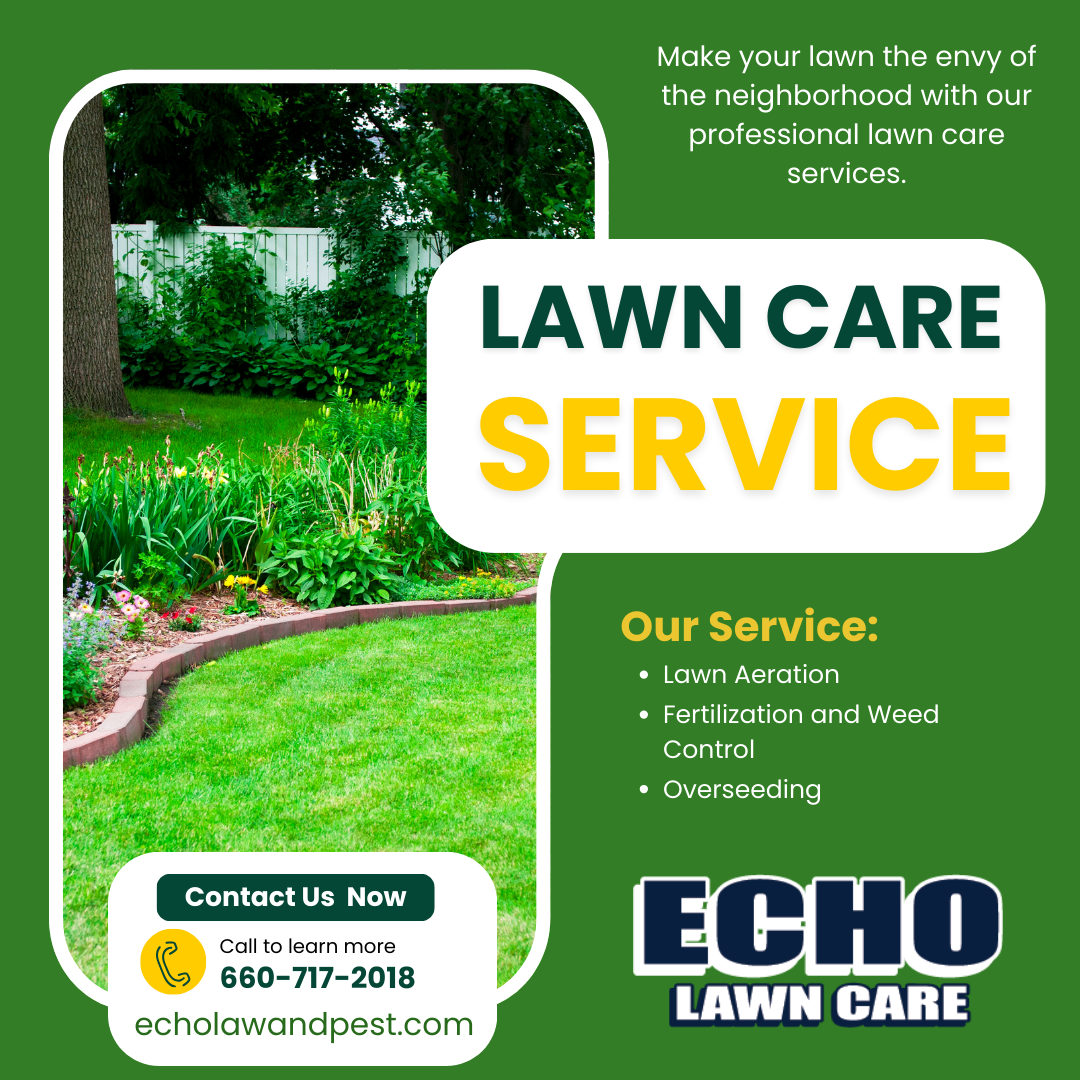 Echo Lawn Care Facebook ad: Echo Lawn Care for all of your lawn…