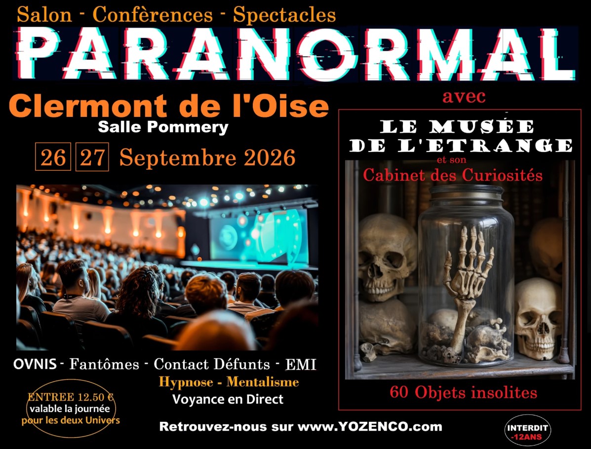 Salons du Paranormal Facebook ad: CLERMONT DE L'OISE - Salon du Paranormal à la SALLE…