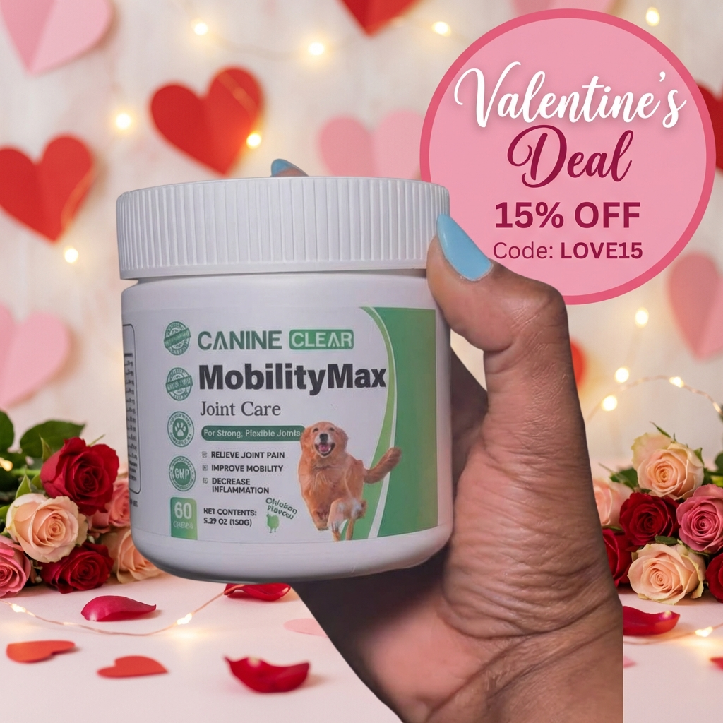 Canine Clear Facebook ad: Show Your Pup Some Love This Valentine's Day