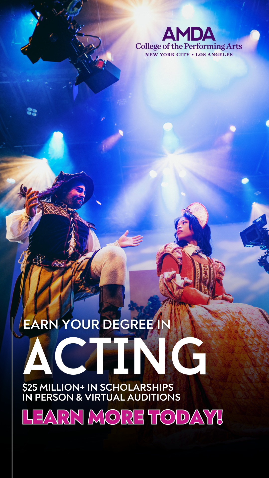 AMDA College Facebook ad